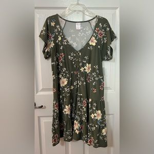 Green Floral Babydoll Dress | Size XXL (19) | New With Tags